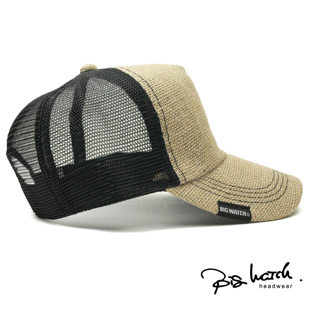 無地 ヘンプキャップ BIGWATCH グレージュ/ブラック メッシュキャップ CPM-21 春 夏 秋 UVケア ビッグワッチ