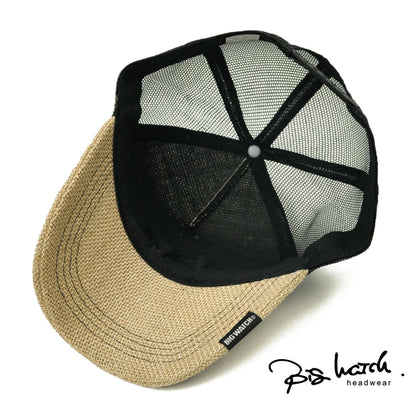 無地 ヘンプキャップ BIGWATCH グレージュ/ブラック メッシュキャップ CPM-21 春 夏 秋 UVケア ビッグワッチ