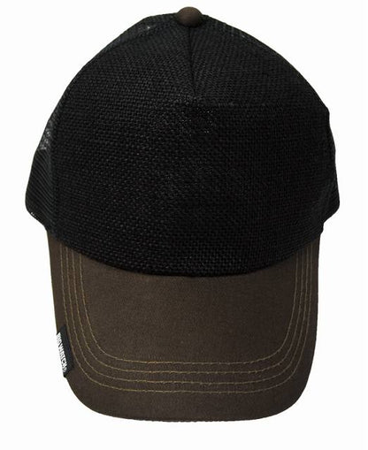 無地ヘンプコンビキャップ BIGWATCH ブラック ブラウン メッシュ キャップ CPMA-02 春 夏 秋