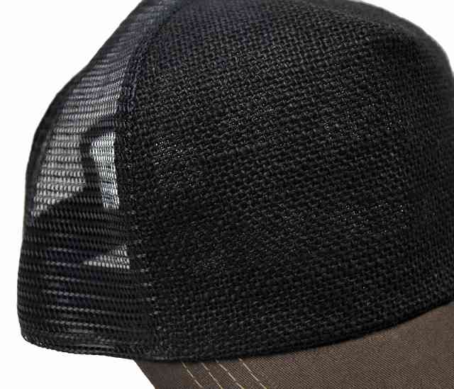 無地ヘンプコンビキャップ BIGWATCH ブラック ブラウン メッシュ キャップ CPMA-02 春 夏 秋