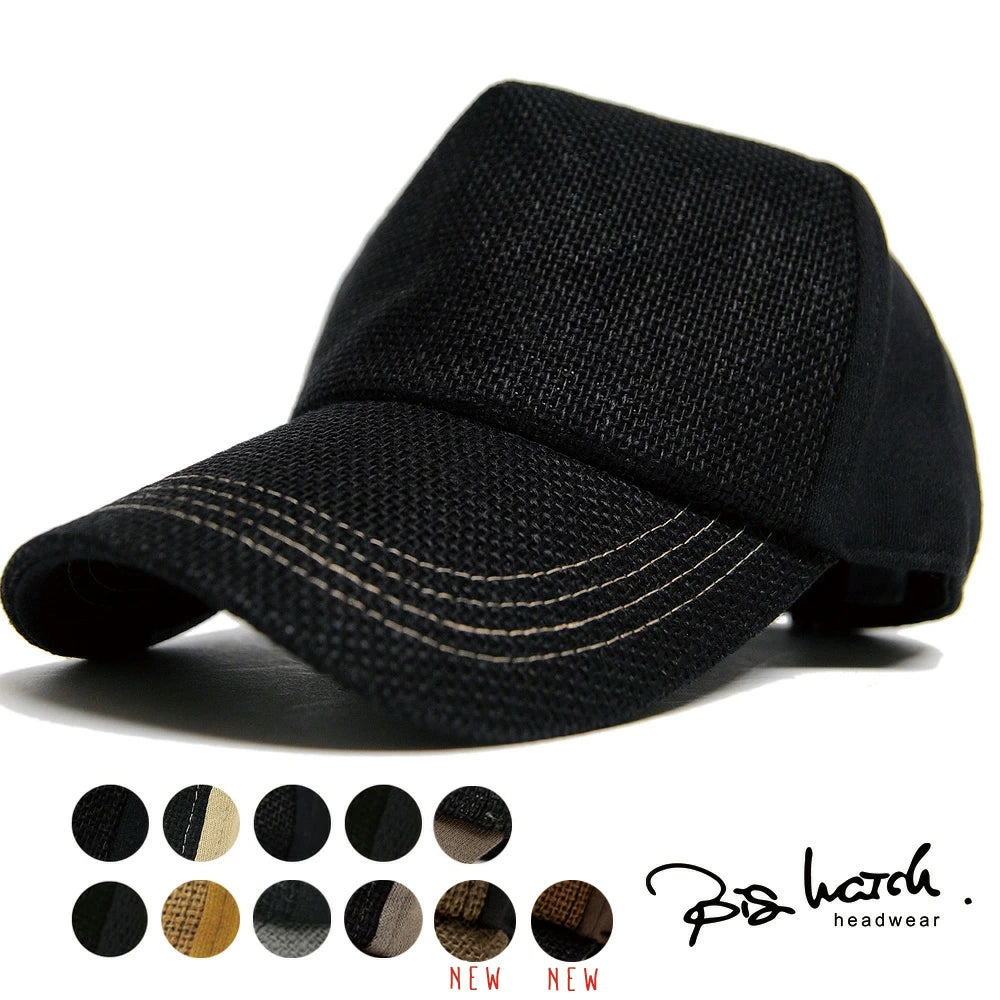 無地 ビッグワッチ ヘンプ コットン キャップ CPMCT-01 春夏 シンプル ブラック