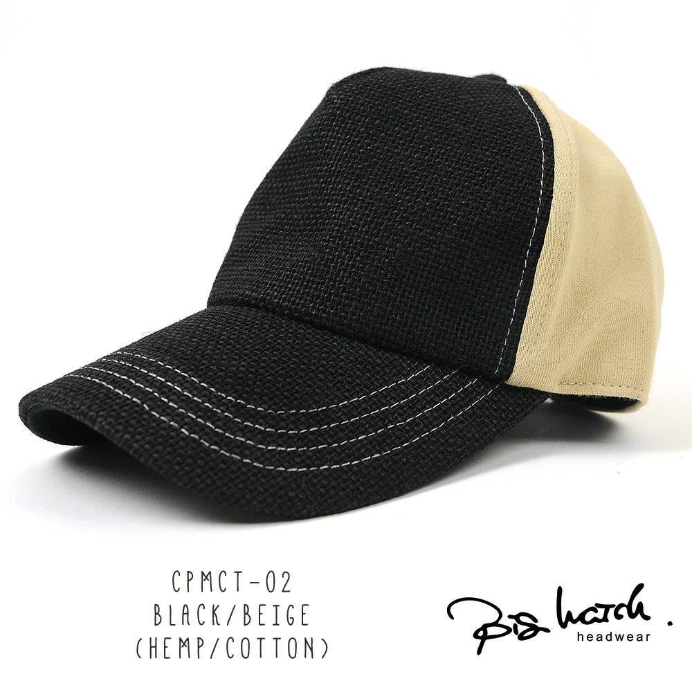 無地 ビッグワッチ ヘンプ コットン キャップ CPMCT-01 春夏 シンプル ブラック