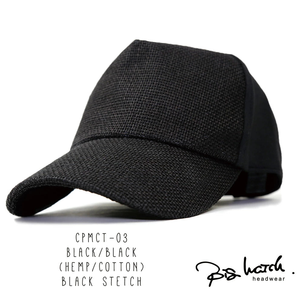 無地 ビッグワッチ ヘンプ コットン キャップ CPMCT-01 春夏 シンプル ブラック