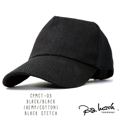 無地 ビッグワッチ ヘンプ コットン キャップ CPMCT-01 春夏 シンプル ブラック