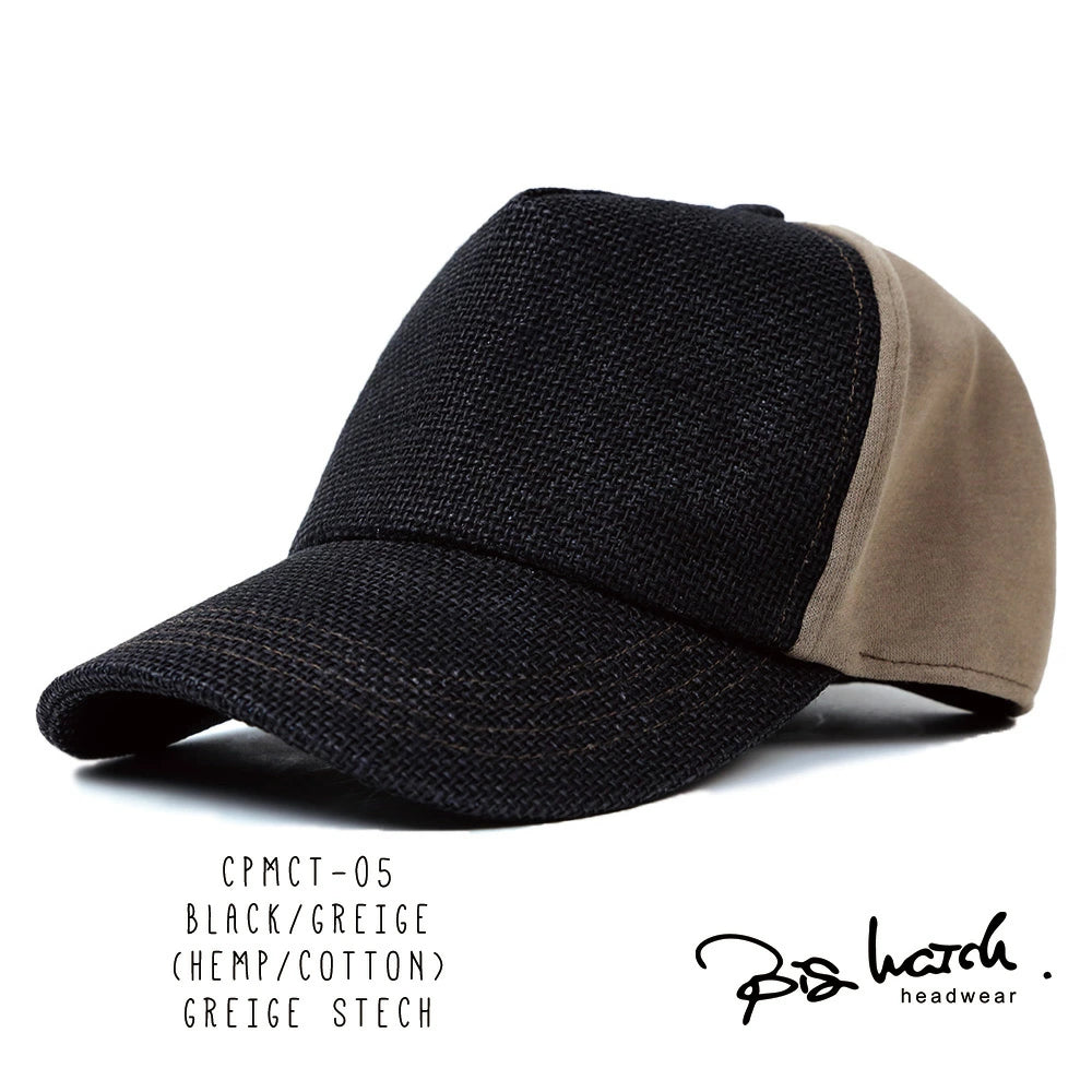 無地 ビッグワッチ ヘンプ コットン キャップ CPMCT-01 春夏 シンプル ブラック