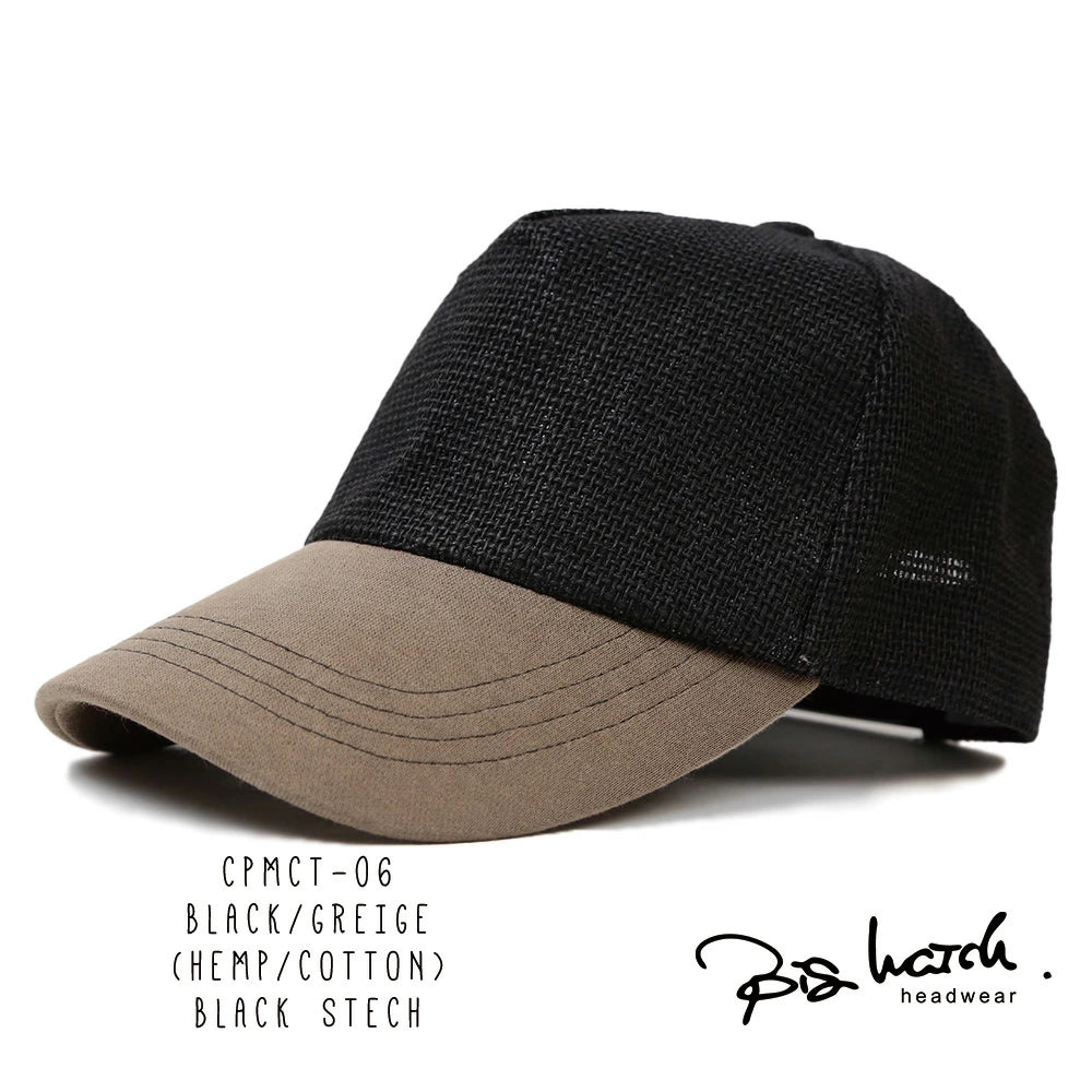 無地 ビッグワッチ ヘンプ コットン キャップ CPMCT-01 春夏 シンプル ブラック