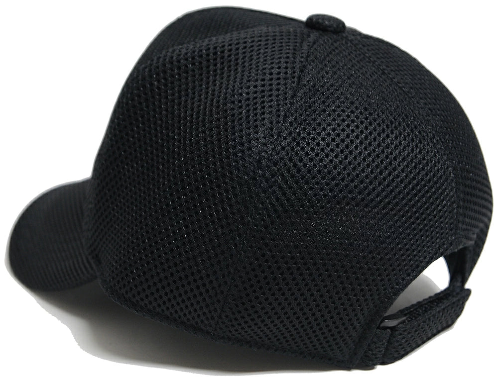無地 スポーツ メッシュキャップ 黒 CPMG-01 春 夏 秋 UVケア
