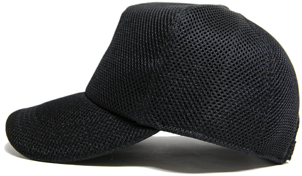 無地 スポーツ メッシュキャップ 黒 CPMG-01 春 夏 秋 UVケア