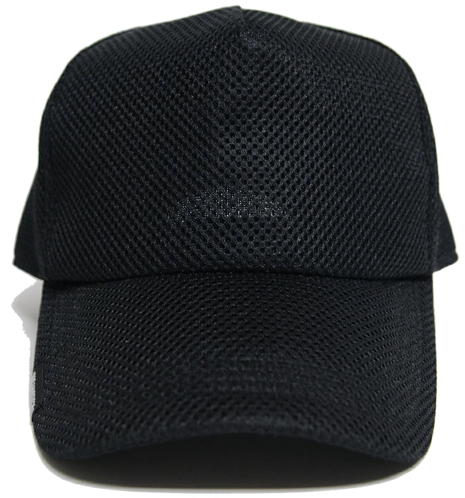 無地 スポーツ メッシュキャップ 黒 CPMG-01 春 夏 秋 UVケア