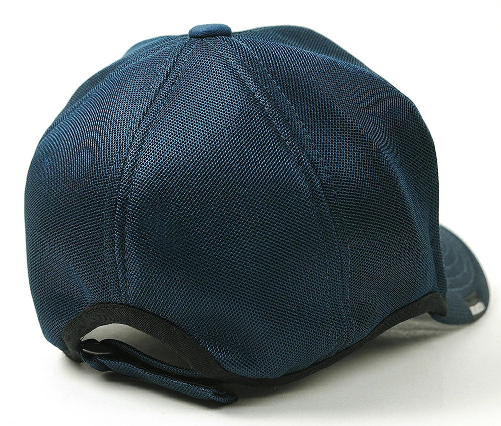 ラウンド メッシュ スポーツ ラインニング キャップ 青 ネイビー 春 夏 秋 UVケア/ビッグワッチ