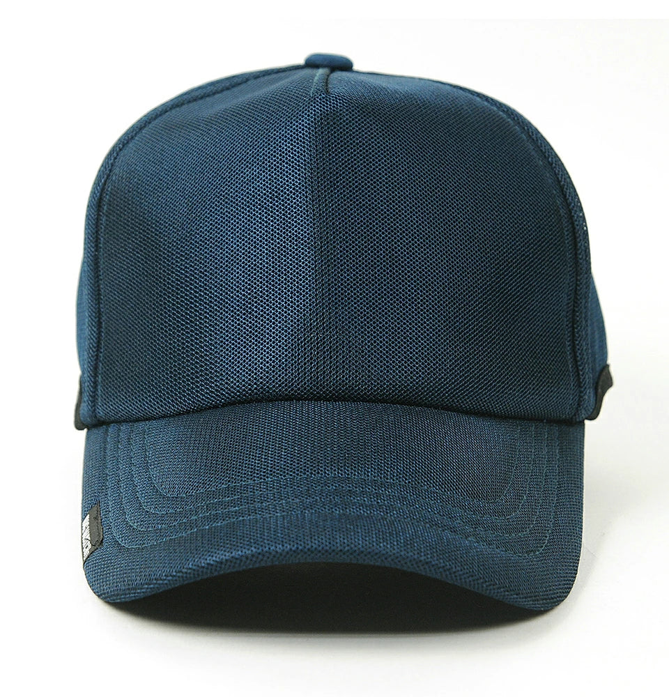 ラウンド メッシュ スポーツ ラインニング キャップ 青 ネイビー 春 夏 秋 UVケア/ビッグワッチ
