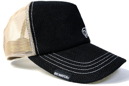 ヘンプ 刺繍 キャップ BIGWATCH正規品 ブラック ベージュ メッシュキャップ ビッグサイズ ビッグワッチ CPMS-01 春 夏 秋 UVケア