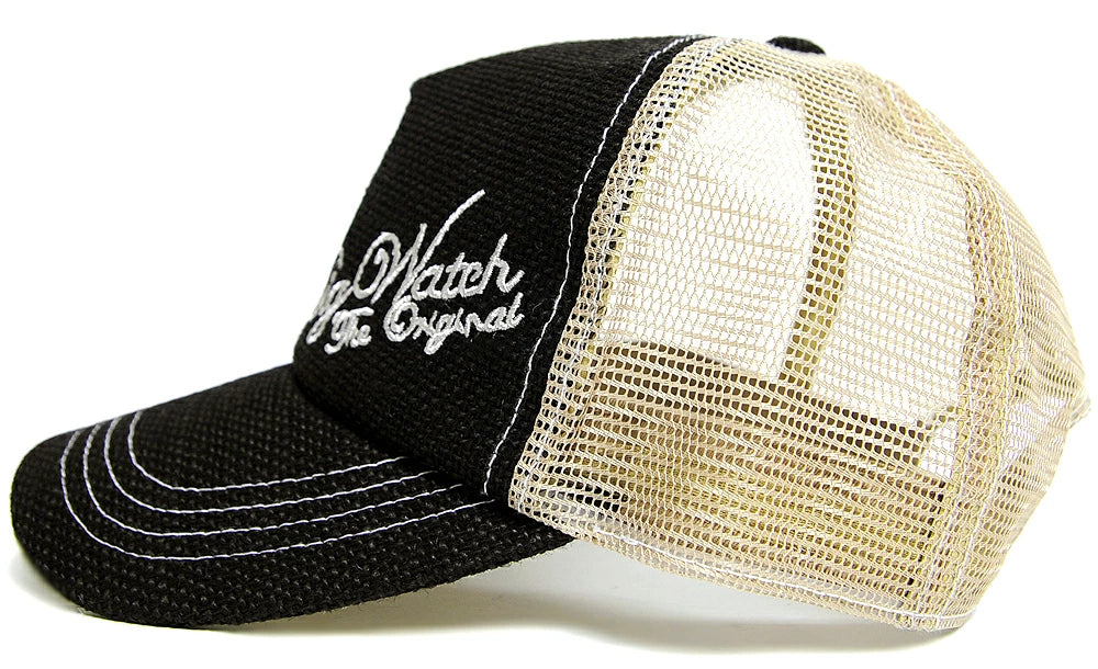 ヘンプ 刺繍 キャップ BIGWATCH正規品 ブラック ベージュ メッシュキャップ ビッグサイズ ビッグワッチ CPMS-01 春 夏 秋 UVケア