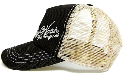 ヘンプ 刺繍 キャップ BIGWATCH正規品 ブラック ベージュ メッシュキャップ ビッグサイズ ビッグワッチ CPMS-01 春 夏 秋 UVケア