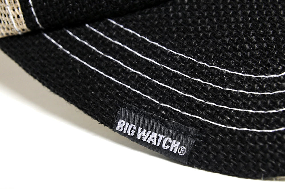 ヘンプ 刺繍 キャップ BIGWATCH正規品 ブラック ベージュ メッシュキャップ ビッグサイズ ビッグワッチ CPMS-01 春 夏 秋 UVケア