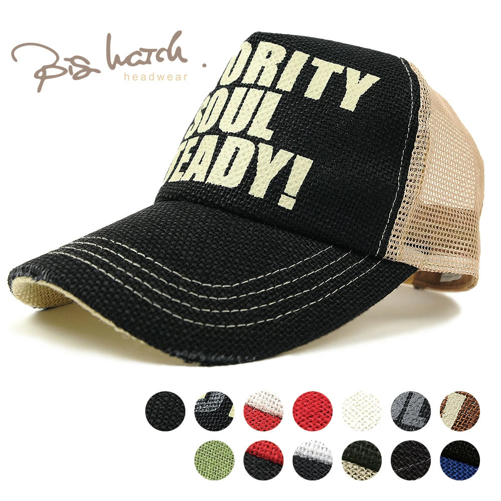 ヘンプ メッシュキャップ ビッグワッチ 13色 ヘンプキャップ BIGWATCH正規品 ブラック ベージュ 黒 赤 ブラウン カモ 白 メッセージキャップ CP-01 春 夏 秋 UVケア