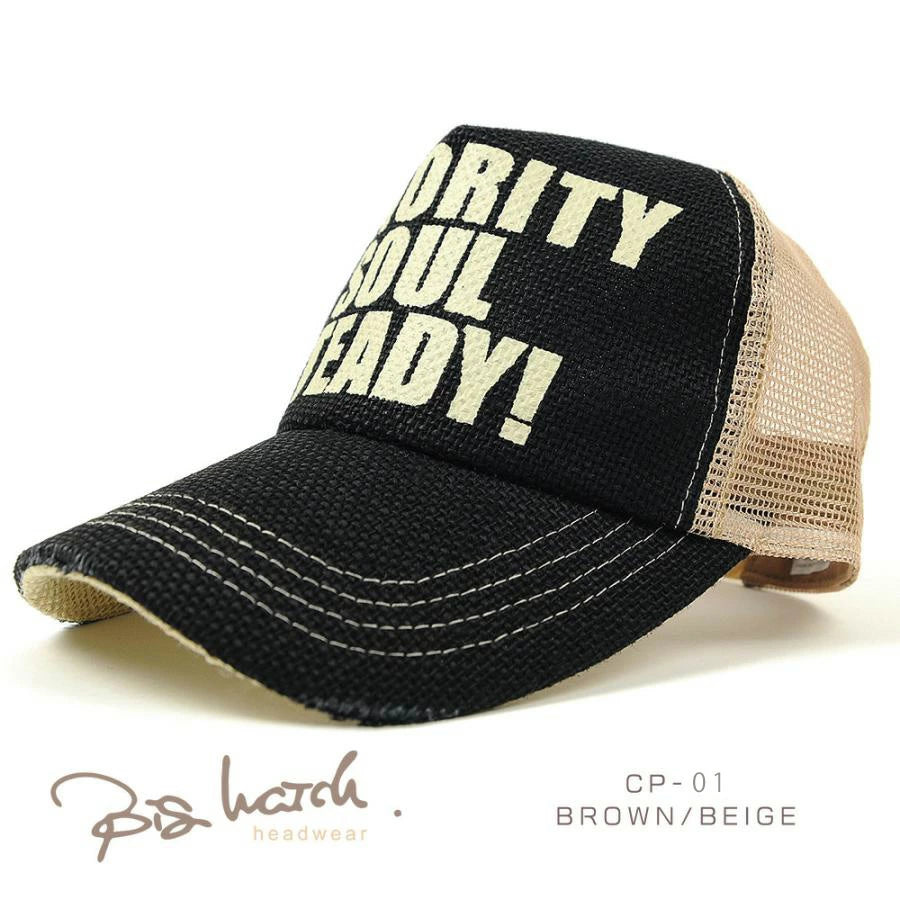 ヘンプ メッシュキャップ ビッグワッチ 13色 ヘンプキャップ BIGWATCH正規品 ブラック ベージュ 黒 赤 ブラウン カモ 白 メッセージキャップ CP-01 春 夏 秋 UVケア