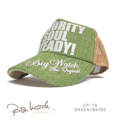 ヘンプ メッシュキャップ ビッグワッチ 13色 ヘンプキャップ BIGWATCH正規品 ブラック ベージュ 黒 赤 ブラウン カモ 白 メッセージキャップ CP-01 春 夏 秋 UVケア