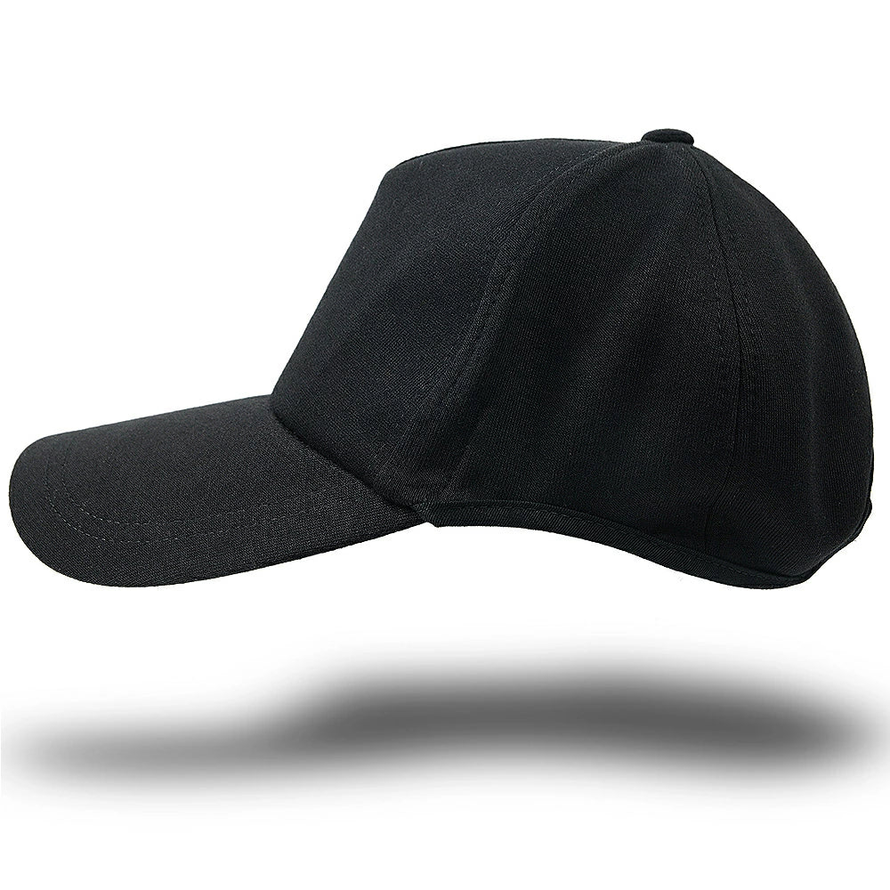 無地 コットンキャップ 黒 ロングつばVer CPR-03BN 春夏 秋冬