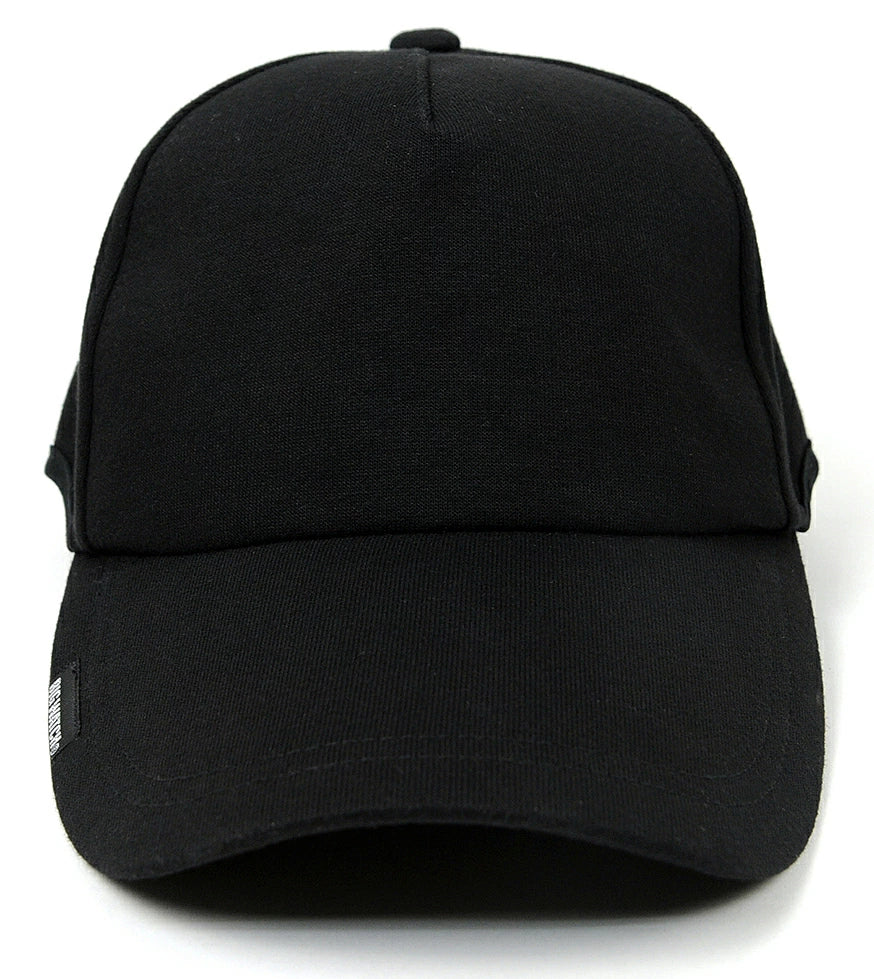 無地 コットンキャップ 黒 ロングつばVer CPR-03BN 春夏 秋冬