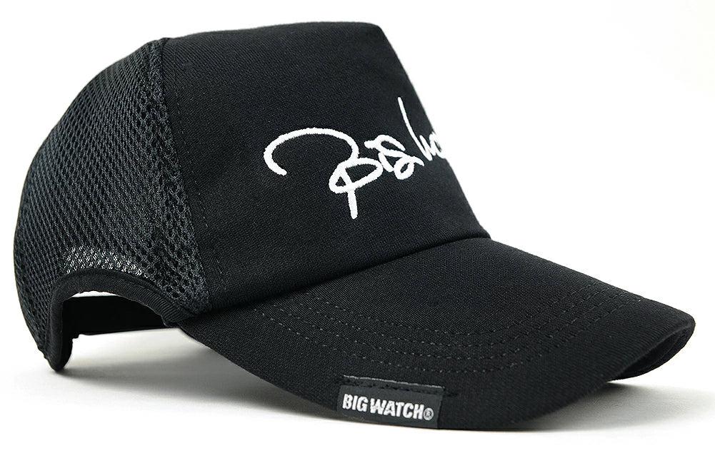刺繍 ラウンド メッシュ キャップBIGWATCH ブラック キャップ CPR-21 春夏 UVケア ビッグワッチ