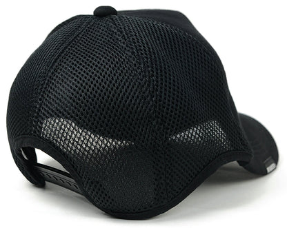 刺繍 ラウンド メッシュ キャップBIGWATCH ブラック キャップ CPR-21 春夏 UVケア ビッグワッチ