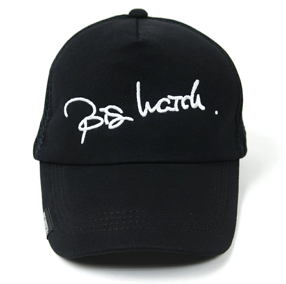 刺繍 ラウンド メッシュ キャップBIGWATCH ブラック キャップ CPR-21 春夏 UVケア ビッグワッチ