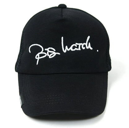 刺繍 ラウンド メッシュ キャップBIGWATCH ブラック キャップ CPR-21 春夏 UVケア ビッグワッチ