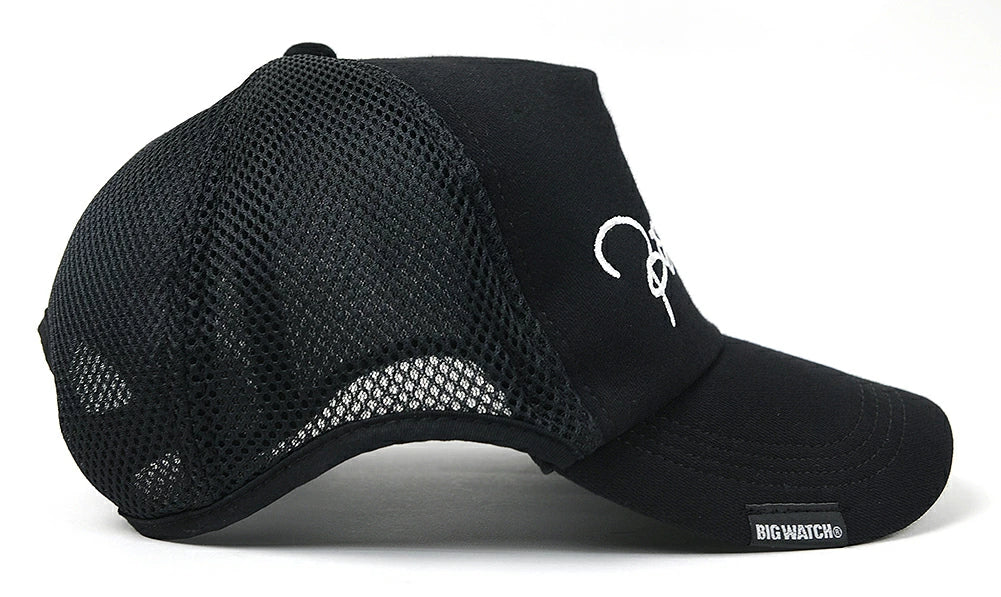 刺繍 ラウンド メッシュ キャップBIGWATCH ブラック キャップ CPR-21 春夏 UVケア ビッグワッチ