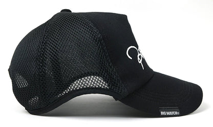 刺繍 ラウンド メッシュ キャップBIGWATCH ブラック キャップ CPR-21 春夏 UVケア ビッグワッチ