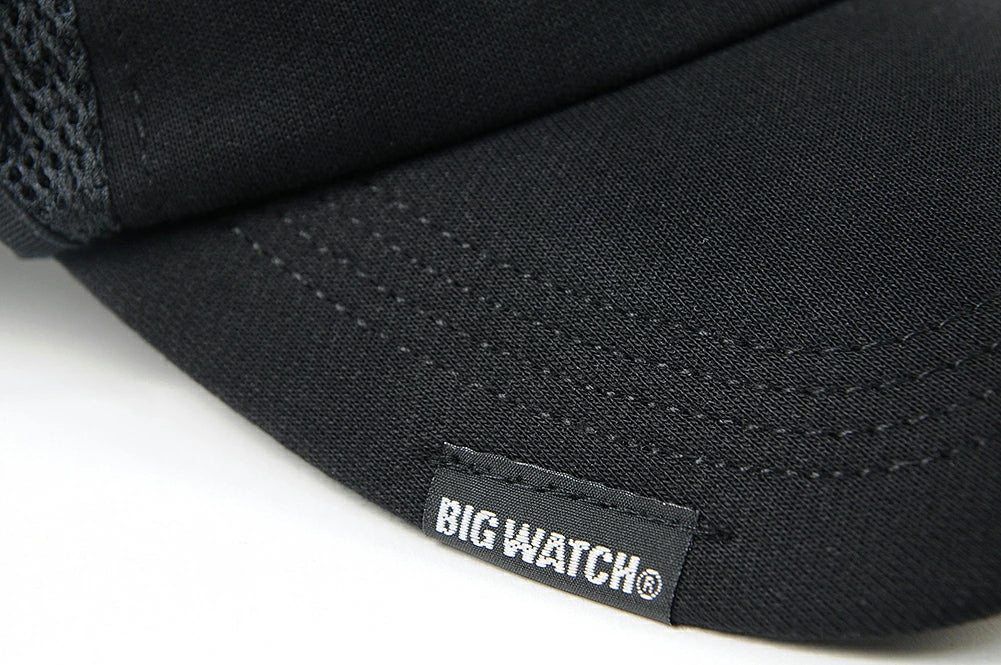 刺繍 ラウンド メッシュ キャップBIGWATCH ブラック キャップ CPR-21 春夏 UVケア ビッグワッチ