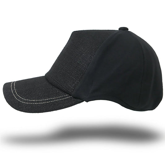 無地 ヘンプコットン ラウンドキャップBIGWATCH オールブラック キャップ ビッグサイズ スポーツキャップ ダメージ加工無し CPRM-01 春 夏 秋 UVケア