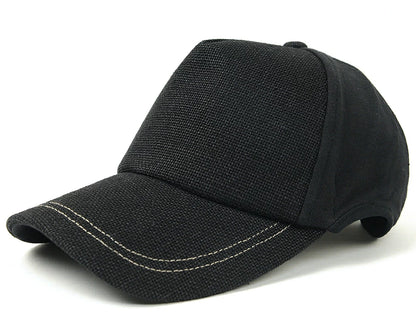 無地 ヘンプコットン ラウンドキャップBIGWATCH オールブラック キャップ ビッグサイズ スポーツキャップ ダメージ加工無し CPRM-01 春 夏 秋 UVケア