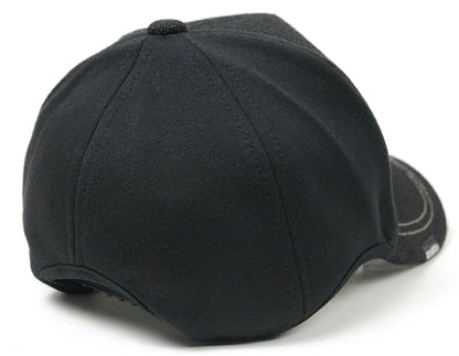 無地 ヘンプコットン ラウンドキャップBIGWATCH オールブラック キャップ ビッグサイズ スポーツキャップ ダメージ加工無し CPRM-01 春 夏 秋 UVケア