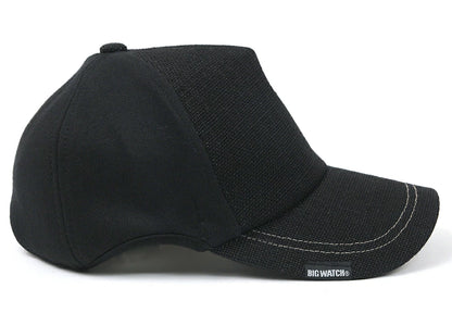 無地 ヘンプコットン ラウンドキャップBIGWATCH オールブラック キャップ ビッグサイズ スポーツキャップ ダメージ加工無し CPRM-01 春 夏 秋 UVケア