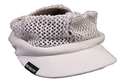 ヘンプダメージ ツバ付きヘアバンドBIGWATCH ホワイト ベージュ ターバン クラッシュ加工 ビッグワッチ カチューシャ CTB-02 春 夏 秋 UVケア