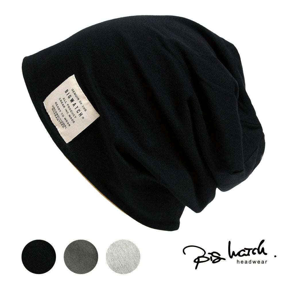 ストレッチコットンリバーシブル BIGWATCH正規品 ブラック グレー チャコール ニットキャップ ルーズ ニットワッチ CTP-01 春 秋 冬
