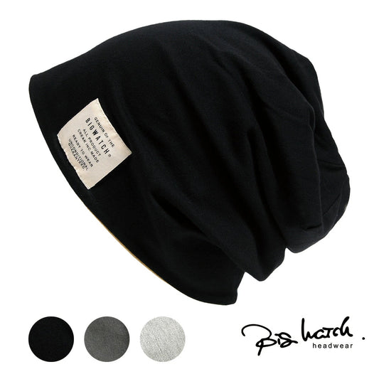 ストレッチコットンリバーシブル BIGWATCH正規品 ブラック グレー チャコール ニットキャップ ルーズ ニットワッチ CTP-01 春 秋 冬
