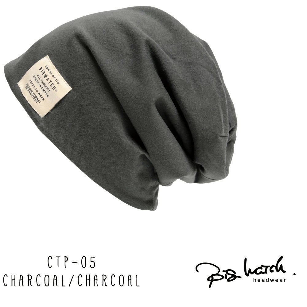ストレッチコットンリバーシブル BIGWATCH正規品 ブラック グレー チャコール ニットキャップ ルーズ ニットワッチ CTP-01 春 秋 冬