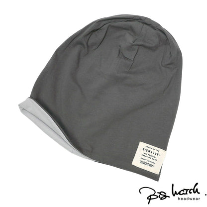 ストレッチコットンリバーシブル BIGWATCH正規品 ロング グレー ライトグレーニットキャップ ルーズ ニットワッチ ビッグワッチ CTP-02 春 夏 秋 UVケア