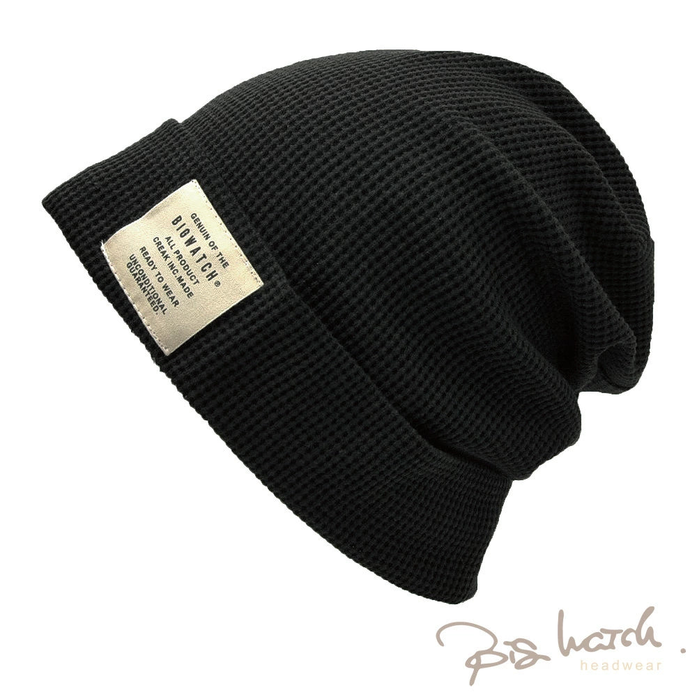 ロング サーマル ニットキャップ オールブラック 黒 CTP-11L ニット帽 メンズ 防寒 折り返し