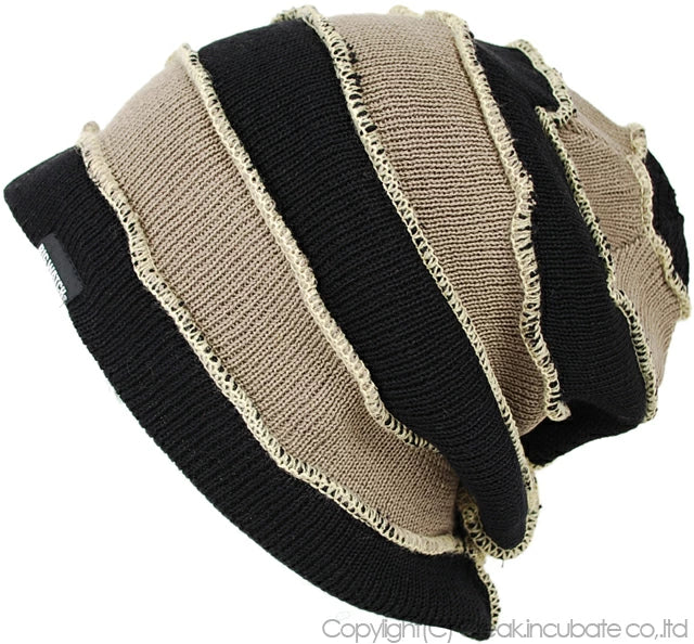 ボーダー BIGWATCH ビッグワッチ 正規品 ブラック ベージュ（黒・ベージュ） ニット帽 ニットキャップ DB-01