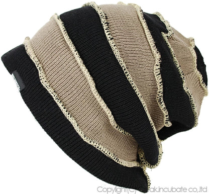 ボーダー BIGWATCH ビッグワッチ 正規品 ブラック ベージュ（黒・ベージュ） ニット帽 ニットキャップ DB-01