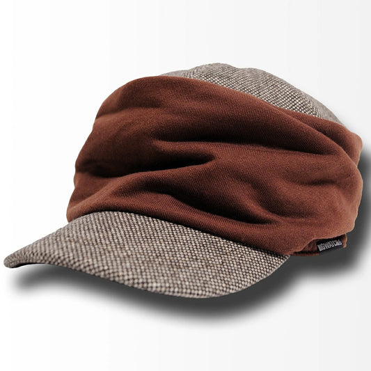シャーリングツイード ワークキャップBIGWATCH正規品 ブラウン キャスケット ビッグワッチ つば付帽子 サイズ DCP-09 春 秋 冬