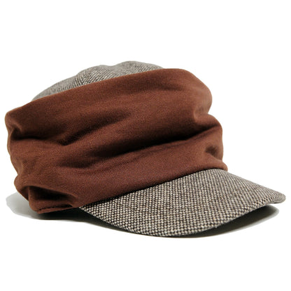 シャーリングツイード ワークキャップBIGWATCH正規品 ブラウン キャスケット ビッグワッチ つば付帽子 サイズ DCP-09 春 秋 冬