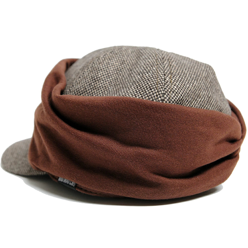 シャーリングツイード ワークキャップBIGWATCH正規品 ブラウン キャスケット ビッグワッチ つば付帽子 サイズ DCP-09 春 秋 冬