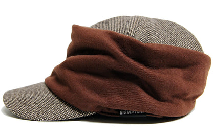 シャーリングツイード ワークキャップBIGWATCH正規品 ブラウン キャスケット ビッグワッチ つば付帽子 サイズ DCP-09 春 秋 冬