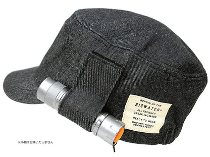 DIYワークキャップ BIGWATCH デニム ビッグワッチ 大きい / ライトホルダー ペンホルダー付き DCP-13