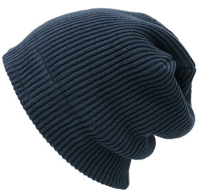 ショートリブニット BIGWATCH ビッグワッチ 正規品 ネイビー（紺） 浅め リブ編み ニット帽 ニットキャップ コットン100% DP-16