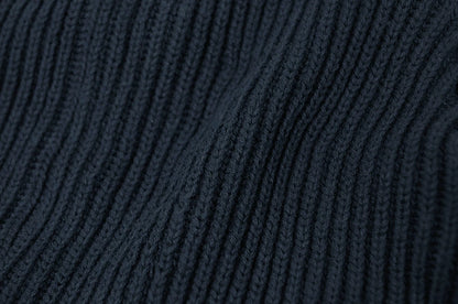 ショートリブニット BIGWATCH ビッグワッチ 正規品 ネイビー（紺） 浅め リブ編み ニット帽 ニットキャップ コットン100% DP-16